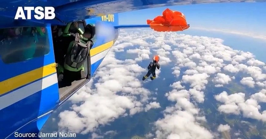 Vận động viên thoát hiểm ở độ cao 4.500m khi dù mắc vào đuôi máy bay